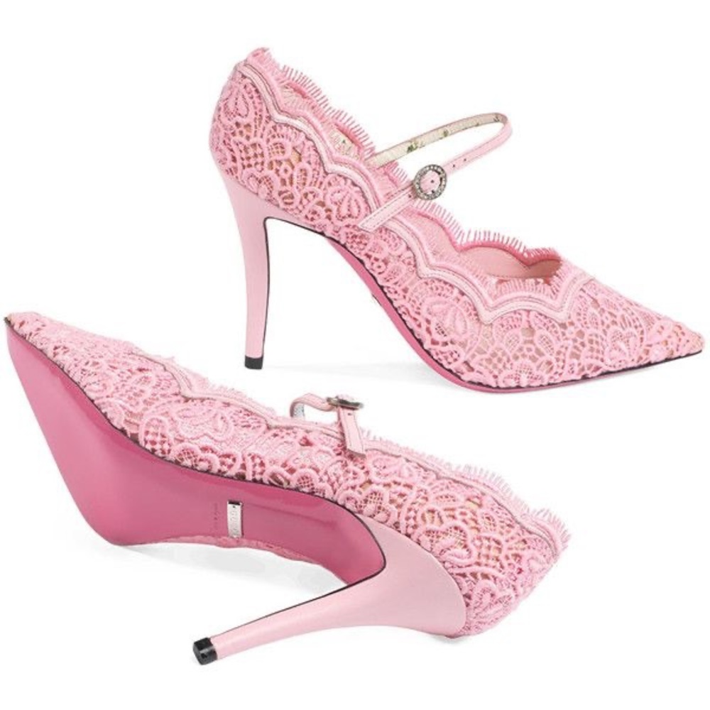 🐰Gucci lace pink pumps - Picture 4 of 7